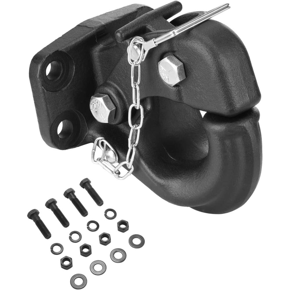image:imageVEVOR Pintle Hook 30000 lbs Towing Capacity Trailer Hitches Receiver Hook Fits for 25 to 3inch Lunette Ring with Mounting Kit WearResistant Black Powder Coat Suitable for Various Vehicles30000lbs