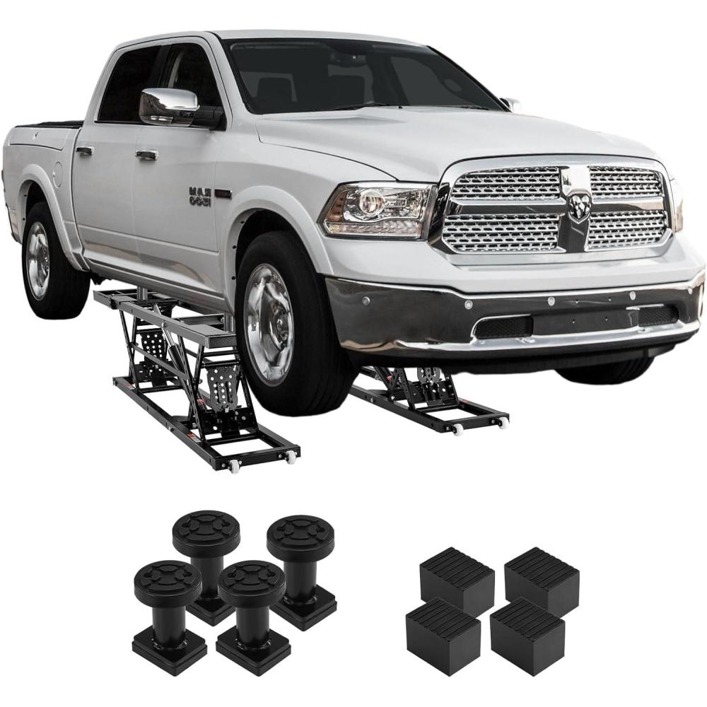 image:imageVEVOR Portable Car Lift 7000 LBS Capacity 268 Max Height HeavyDuty Carbon Steel Truck Lift with 120V Power Unit7000LBS