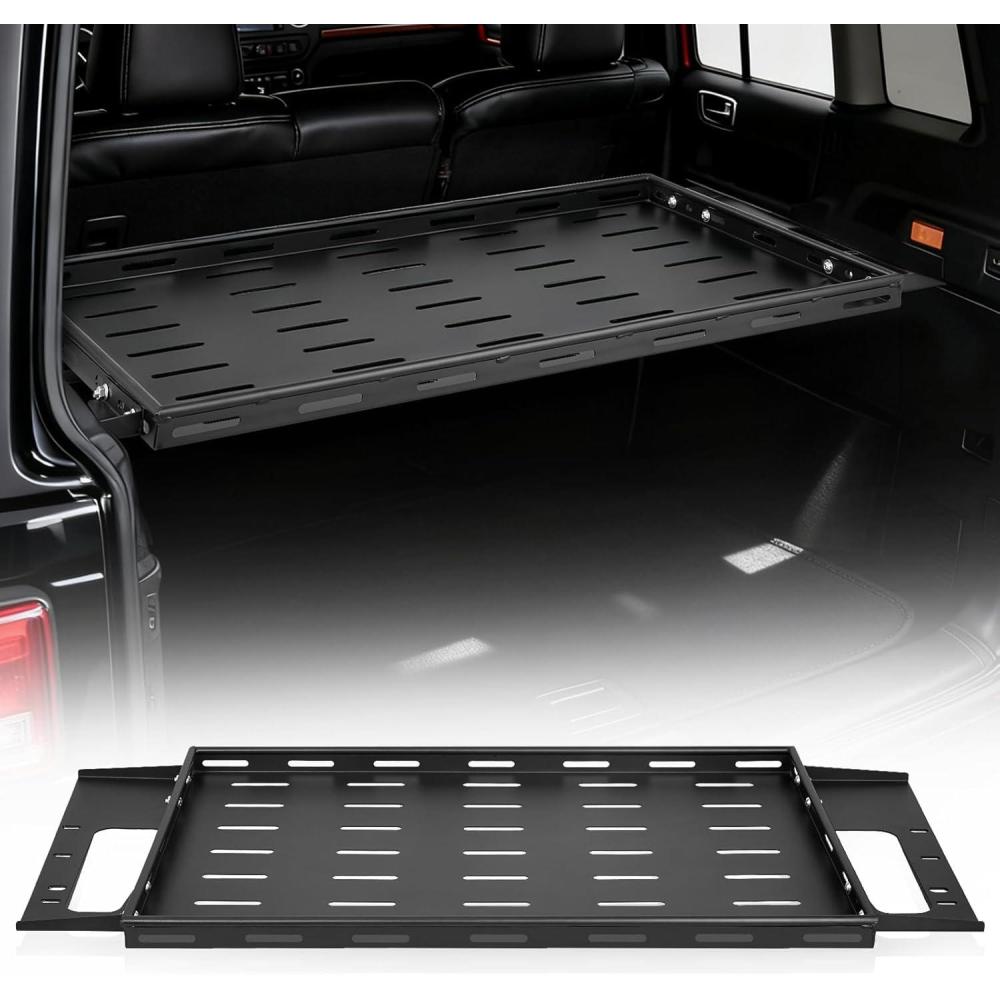 image:imageVEVOR Rear Trunk Cargo Rack with Net 20072024 Jeep Wrangler JK 4 Door hardtops 300 lbs Capacity Carbon Steel Basket Tray Interior Storage Luggage Carrier Shelf Stand OrganizerFord Bronco20212024