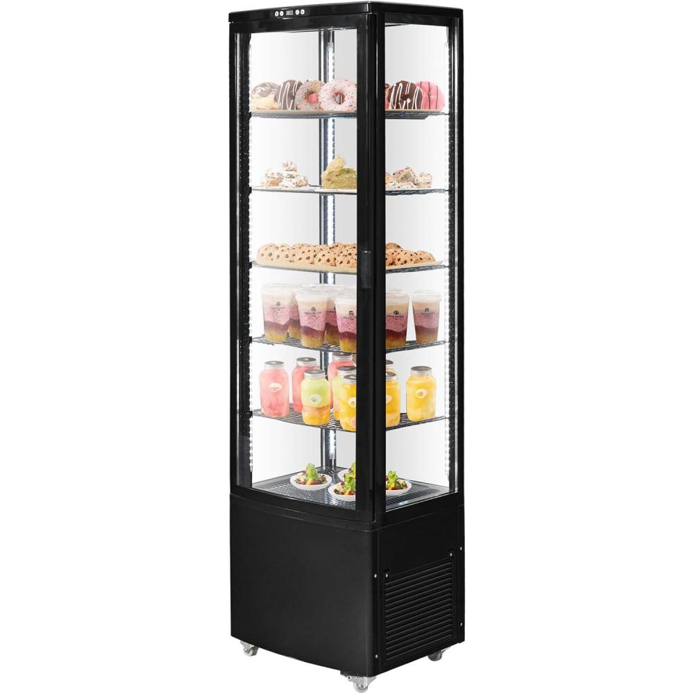 image:imageVEVOR Refrigerated Display Case 35 CuFt100L 2Tier Countertop Pastry Display Case Commercial Display Refrigerator with LED Lighting TURBO Cooling FrostFree AirCooling Rear Sliding Door98 CuFt