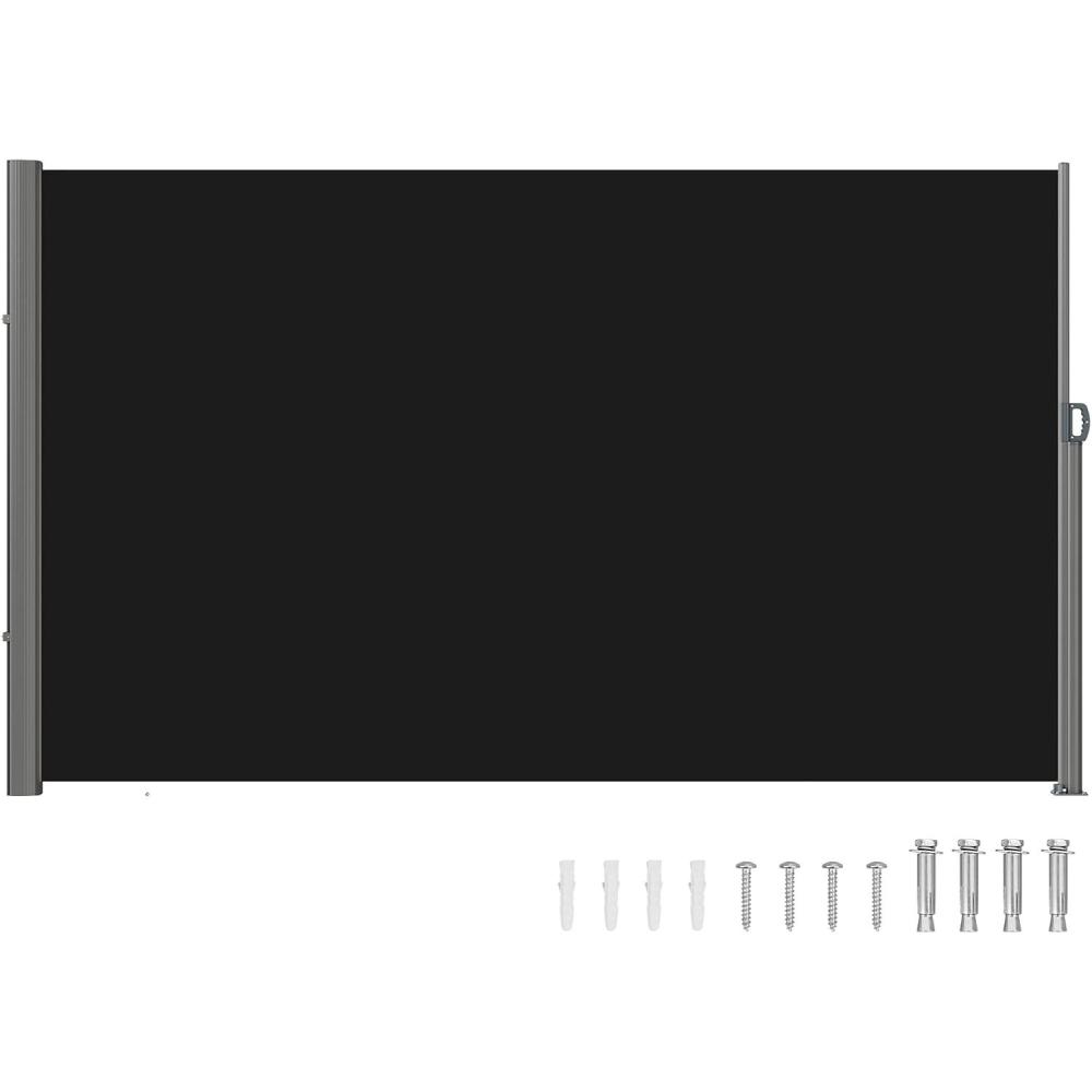image:imageVEVOR Retractable Side Awning UV 50 71x236 Rugged Full Aluminum RustProof Side Awning Patio Sunshine Privacy Divider 280 g Thicken Wind Screen for Courtyard Roof Terraces Pools BeigeBlack