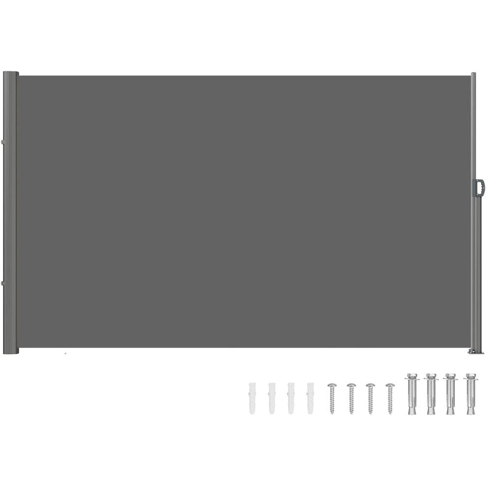image:imageVEVOR Retractable Side Awning UV 50 71x236 Rugged Full Aluminum RustProof Side Awning Patio Sunshine Privacy Divider 280 g Thicken Wind Screen for Courtyard Roof Terraces Pools BeigeGray