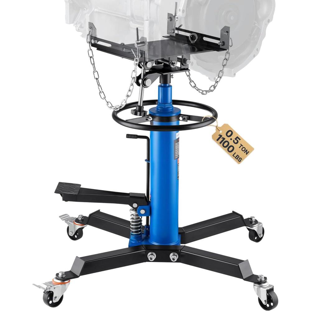 image:imageVEVOR Transmission Jack 3367 High Lift 1100 lbs Hydraulic Telescoping Transmission Jack 2Stage Transmission Stand 12 Ton Capacity with Foot Pedal 360 Swivel Wheel GarageShop Lift HoistsingleStage 1100lb
