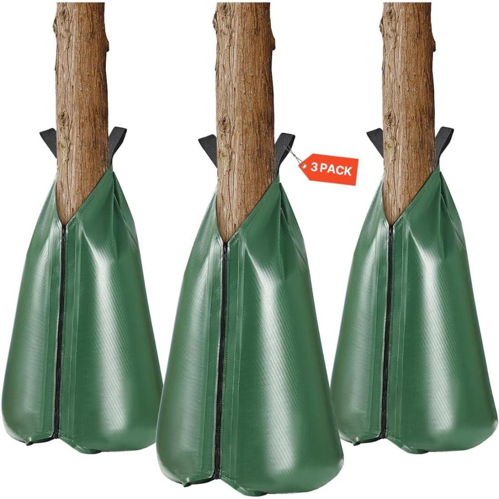 image:imageVEVOR Tree Watering Bags Slow Release 4 Pack 16 Gallons Tree Watering Ring Reusable Refillable Tree Irrigation Ring Water Bags Heavy Duty Watering System for Shrub Tree Root Drip Irrigation3Pcs 20Gal