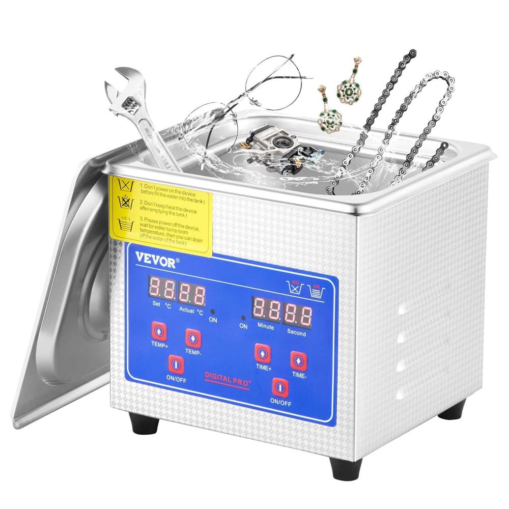 image:imageVEVOR Ultrasonic Professional Cleaner 30 L Ultrasound Jewelry Cleaner with Digital Timer amp Heater Stainless Steel Industrial Sonic Cleaner 40kHz for Glasses Watches Rings Small Parts13L