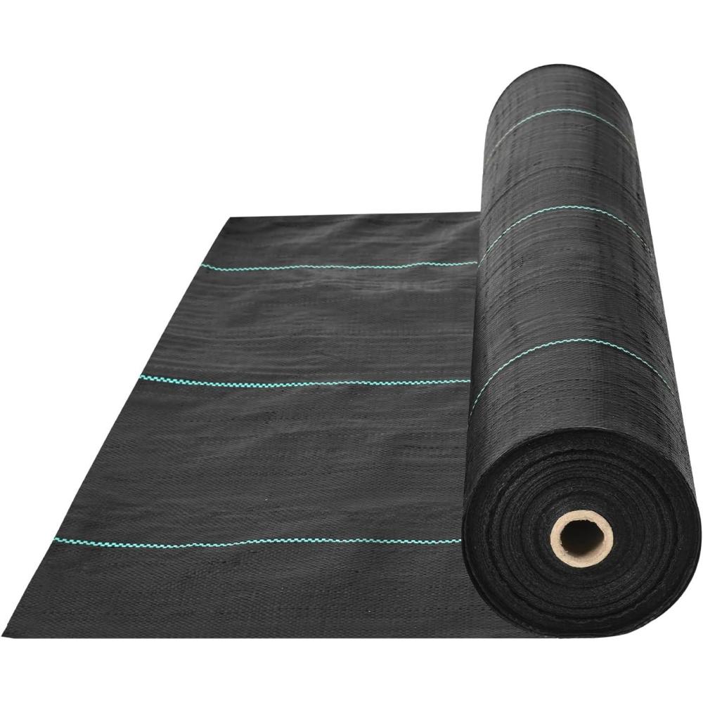 image:imageVEVOR Weed Barrier Landscape Fabric 3x300 FT Heavy Duty Garden Weed Fabric 32Oz Woven Weed Control Fabric Weed Blocker Mat Easy Setup Durable PP Gardening Fabric for Driveway Ground Cover Black