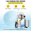 Happybuy 3 Gallon Stainless Steel Sprayer, 20″ Wand & 3FT Reinforced Hose, Hand Pump Sprayer with Pressure Gauge, Safety Valve & Adjustable Nozzle, Weed Sprayers for Lawn, Gardening & Sanitizing(1 Gallon)