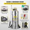 Happybuy 3 Gallon Stainless Steel Sprayer, 20″ Wand & 3FT Reinforced Hose, Hand Pump Sprayer with Pressure Gauge, Safety Valve & Adjustable Nozzle, Weed Sprayers for Lawn, Gardening & Sanitizing(3.5 Gallon)