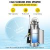 Happybuy 3 Gallon Stainless Steel Sprayer, 20″ Wand & 3FT Reinforced Hose, Hand Pump Sprayer with Pressure Gauge, Safety Valve & Adjustable Nozzle, Weed Sprayers for Lawn, Gardening & Sanitizing(3 Gallon)