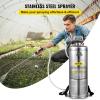 Happybuy 3 Gallon Stainless Steel Sprayer, 20″ Wand & 3FT Reinforced Hose, Hand Pump Sprayer with Pressure Gauge, Safety Valve & Adjustable Nozzle, Weed Sprayers for Lawn, Gardening & Sanitizing(3.5 Gallon)
