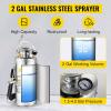 Happybuy 3 Gallon Stainless Steel Sprayer, 20″ Wand & 3FT Reinforced Hose, Hand Pump Sprayer with Pressure Gauge, Safety Valve & Adjustable Nozzle, Weed Sprayers for Lawn, Gardening & Sanitizing(2 Gallon)