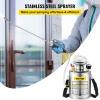 Happybuy 3 Gallon Stainless Steel Sprayer, 20″ Wand & 3FT Reinforced Hose, Hand Pump Sprayer with Pressure Gauge, Safety Valve & Adjustable Nozzle, Weed Sprayers for Lawn, Gardening & Sanitizing(1 Gallon)