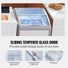 Happybuy 5.4 Cu.ft Commercial Ice Cream Display Case, Gelato Chest Freezer, Sliding Glass Doors, Locking Casters, 2 Wire Baskets, Mobile Deep Freezer, White