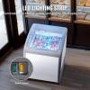 Happybuy 5.4 Cu.ft Commercial Ice Cream Display Case, Gelato Chest Freezer, Sliding Glass Doors, Locking Casters, 2 Wire Baskets, Mobile Deep Freezer, White