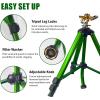 Impact Sprinkler on Tripod Base, Tripod Sprinklers with Brass Head, 360 Degree Large Area Irrigation with Extension Legs Flip Locks, Heavy Duty 3/4″ Connector for Lawn Yard Garden(2)