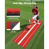 VEVOR 10x3ft Softball/Baseball Pitching Mat with Rubber Mound – Anti-Fade Turf & Anti-Slip Foam Backing, Portable Fastpitch Training Aid for Indoor/Outdoor Practice (Red/Green)(Red)