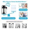 VEVOR 1.1 Gal Water Distiller, 0.3 Gal/H, Distilled Water Maker Machine 750W 0-99H Timing Set Temp Display, 304 Stainless Steel Countertop Distiller Glass Carafe Cleaning Powder 3 Carbon Packs, Silver(Silver)