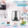 VEVOR 1.1 Gal Water Distiller, 0.3 Gal/H, Distilled Water Maker Machine 750W 0-99H Timing Set Temp Display, 304 Stainless Steel Countertop Distiller Glass Carafe Cleaning Powder 3 Carbon Packs, Silver(Silver)