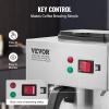 VEVOR 12 Cups Commercial Drip Coffee Maker, Coffee Maker Machine with 3 Glass Carafes and 3 Warmer Plates, Stainless Steel Pour Over Coffee Brewer for Restaurant, Office, Cafe(3 Warmer Plates  Auto Water Intake: No)