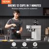 VEVOR 12 Cups Commercial Drip Coffee Maker, Coffee Maker Machine with 3 Glass Carafes and 3 Warmer Plates, Stainless Steel Pour Over Coffee Brewer for Restaurant, Office, Cafe(2 Warmer Plates  Auto Water Intake: No)