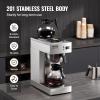VEVOR 12 Cups Commercial Drip Coffee Maker, Coffee Maker Machine with 3 Glass Carafes and 3 Warmer Plates, Stainless Steel Pour Over Coffee Brewer for Restaurant, Office, Cafe(2 Warmer Plates  Auto Water Intake: No)