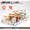 VEVOR 15.5″ Wx21 Dx3.5 H Pull Out Cabinet Organizer, Heavy Duty Slide Out Pantry Shelves, Chrome-Plated Steel Roll Out Drawers, Storage for Home Under Sink, 17″ Wx22 Dx7 H Install Size for Cabinet(12.5″Wx21″D)
