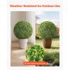 VEVOR 2 Pcs 20” Artificial Plant Topiary Ball, Faux Boxwood Balls with 2 LED Light String, All-Year Green Faux Plant Decorative Balls for Backyard, Balcony,Garden, Wedding and Home Décor(23inch-ball)