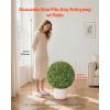 VEVOR 2 Pcs 20” Artificial Plant Topiary Ball, Faux Boxwood Balls with 2 LED Light String, All-Year Green Faux Plant Decorative Balls for Backyard, Balcony,Garden, Wedding and Home Décor(23inch-ball)