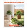VEVOR 2 Pcs 20” Artificial Plant Topiary Ball, Faux Boxwood Balls with 2 LED Light String, All-Year Green Faux Plant Decorative Balls for Backyard, Balcony,Garden, Wedding and Home Décor(16 Inch-ground Spike)