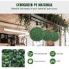 VEVOR 2 Pcs 20” Artificial Plant Topiary Ball, Faux Boxwood Balls with 2 LED Light String, All-Year Green Faux Plant Decorative Balls for Backyard, Balcony,Garden, Wedding and Home Décor(16 Inch-ball)