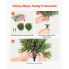 VEVOR 2 Pcs 20” Artificial Plant Topiary Ball, Faux Boxwood Balls with 2 LED Light String, All-Year Green Faux Plant Decorative Balls for Backyard, Balcony,Garden, Wedding and Home Décor(16 Inch-ground Spike)