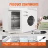 VEVOR 23L Large Capacity Hot Warmers with See Through Window, Two Stainless Steel Racks, Holds up 50-60 Towels, 2-in-1 Quick and All-Round Heating for Facials, SPA, Massage, Salon, White(23L)