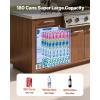 VEVOR 24-Inch Outdoor Beverage Refrigerator, 150 QT Built-in Drink Fridge, 0.56 kWh/Day Energy-Efficient Cooler with 304 Stainless Steel Door, Holds 180 Cans for Outdoor Kitchen, Home Bar, Patio(Single Door Refrigerator)