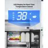 VEVOR 28″ W Commercial Refrigerator, Undercounter Worktop Refrigerator, 7.4 Cu. Ft Thick Stainless Steel Refrigerated Food Prep Station Fan Cooling Single Door Worktop Fridge with lock for Bar(48″W with 12 Pans)