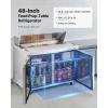 VEVOR 28″ W Commercial Refrigerator, Undercounter Worktop Refrigerator, 7.4 Cu. Ft Thick Stainless Steel Refrigerated Food Prep Station Fan Cooling Single Door Worktop Fridge with lock for Bar(48″W with 12 Pans)