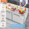 VEVOR 28″ W Commercial Refrigerator, Undercounter Worktop Refrigerator, 7.4 Cu. Ft Thick Stainless Steel Refrigerated Food Prep Station Fan Cooling Single Door Worktop Fridge with lock for Bar(60″W Worktop Refrigerator)