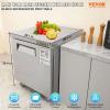 VEVOR 28″ W Commercial Refrigerator, Undercounter Worktop Refrigerator, 7.4 Cu. Ft Thick Stainless Steel Refrigerated Food Prep Station Fan Cooling Single Door Worktop Fridge with lock for Bar(28″W Worktop Refrigerator)
