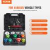 VEVOR 28 pcs Universal Radiator Pressure Tester Kit, Coolant Pressure Tester Kit with Manual Pump and Color-Coded Test Caps, Coolant Vacuum Refill kit for Cars Motorcycles Trucks Cooling System(14pcs)