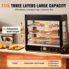 VEVOR 3-Tier Commercial Food Warmer Display, 1200W Food Display Warmer with Light, Adjustable Shelf and Temperature Display, 86℉~185℉ Steam Heating, 111L for Hamburger, Pizza, Bread, Fried Chicken(SC-CJ-601)