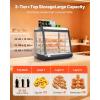 VEVOR 3-Tier Commercial Food Warmer Display, 800W Food Display Warmer with Light to Enhance Food Display, 86℉~185℉ Temperature Control, 90L Large Capacity for Hamburger, Pizza, Bread, Fried Chicken(3-Tier-79Qt)