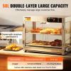 VEVOR 3-Tier Commercial Food Warmer Display, 800W Food Display Warmer with Light to Enhance Food Display, 86℉~185℉ Temperature Control, 90L Large Capacity for Hamburger, Pizza, Bread, Fried Chicken(2-Tier-Small)