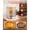VEVOR 3-Tier Commercial Food Warmer Display, 800W Food Display Warmer with Light to Enhance Food Display, 86℉~185℉ Temperature Control, 90L Large Capacity for Hamburger, Pizza, Bread, Fried Chicken(3-Tier-42Qt)