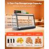 VEVOR 3-Tier Commercial Food Warmer Display, 800W Food Display Warmer with Light to Enhance Food Display, 86℉~185℉ Temperature Control, 90L Large Capacity for Hamburger, Pizza, Bread, Fried Chicken(3-Tier-111Qt)