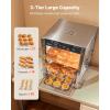 VEVOR 3-Tier Commercial Food Warmer Display, 800W Food Display Warmer with Light to Enhance Food Display, 86℉~185℉ Temperature Control, 90L Large Capacity for Hamburger, Pizza, Bread, Fried Chicken(3-Tier-36Qt)