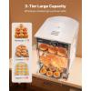 VEVOR 3-Tier Commercial Food Warmer Display, 800W Food Display Warmer with Light to Enhance Food Display, 86℉~185℉ Temperature Control, 90L Large Capacity for Hamburger, Pizza, Bread, Fried Chicken(3-Tier-42Qt)