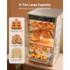 VEVOR 3-Tier Commercial Food Warmer Display, 800W Food Display Warmer with Light to Enhance Food Display, 86℉~185℉ Temperature Control, 90L Large Capacity for Hamburger, Pizza, Bread, Fried Chicken(5-Tier-63Qt)