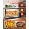 VEVOR 3-Tier Commercial Food Warmer Display, 800W Food Display Warmer with Light to Enhance Food Display, 86℉~185℉ Temperature Control, 90L Large Capacity for Hamburger, Pizza, Bread, Fried Chicken(3-Tier-111Qt)