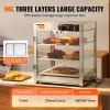 VEVOR 3-Tier Commercial Food Warmer Display, 800W Food Display Warmer with Light to Enhance Food Display, 86℉~185℉ Temperature Control, 90L Large Capacity for Hamburger, Pizza, Bread, Fried Chicken(3-Tier-Small)