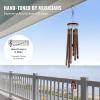 VEVOR 42″ Deep Tone Wind Chimes – Large 6-Tube Memorial Wind Chimes, Hand-Tuned Aluminum Tubes, Dark Brown Outdoor Decor for Patio, Porch, Garden, for Anniversaries & Sympathy(Dark Brown)