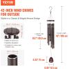 VEVOR 42″ Deep Tone Wind Chimes – Large 6-Tube Memorial Wind Chimes, Hand-Tuned Aluminum Tubes, Dark Brown Outdoor Decor for Patio, Porch, Garden, for Anniversaries & Sympathy(Dark Brown)
